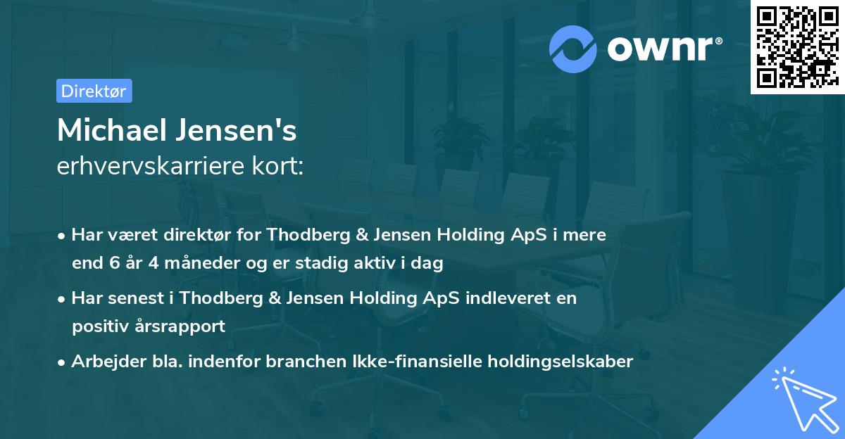 Michael Jensen's erhvervskarriere kort