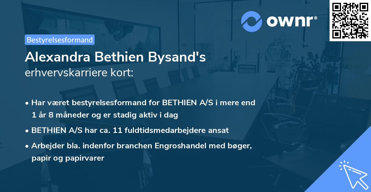 Alexandra Bethien Bysand's erhvervskarriere kort