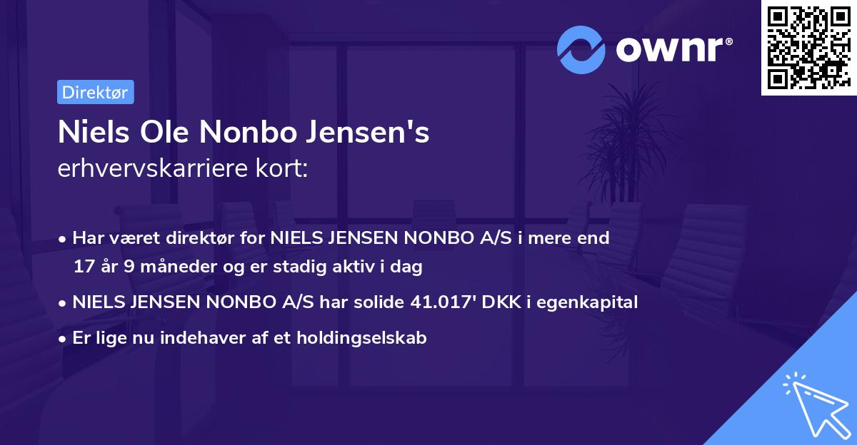 Niels Ole Nonbo Jensen's erhvervskarriere kort
