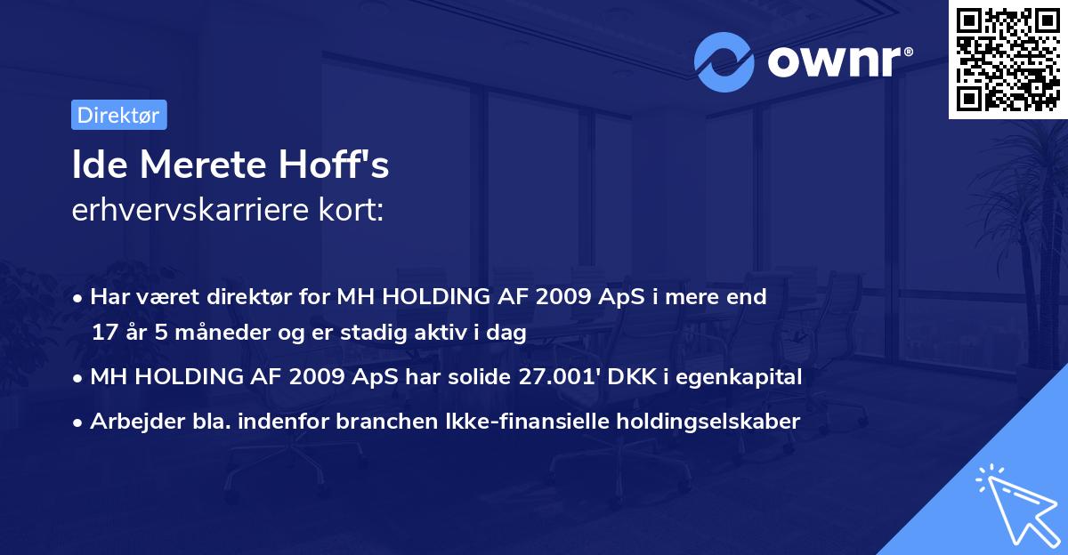 Ide Merete Hoff's erhvervskarriere kort