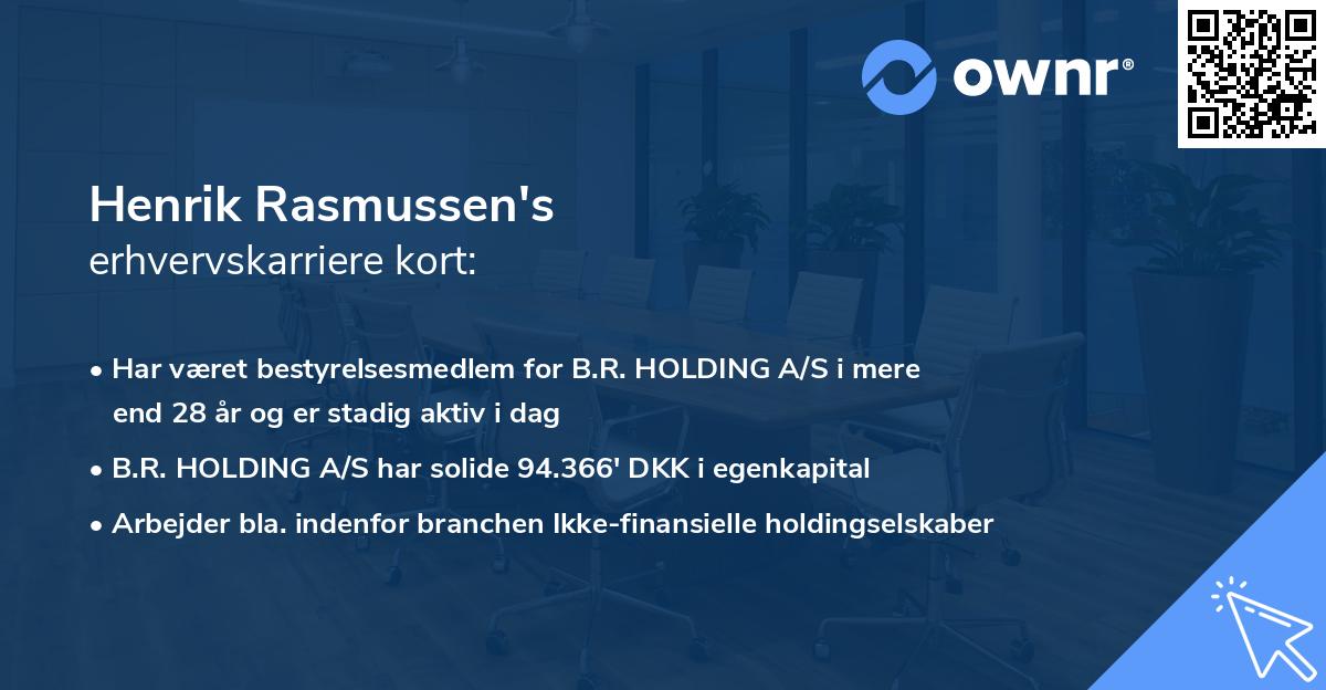 Henrik Rasmussen's erhvervskarriere kort