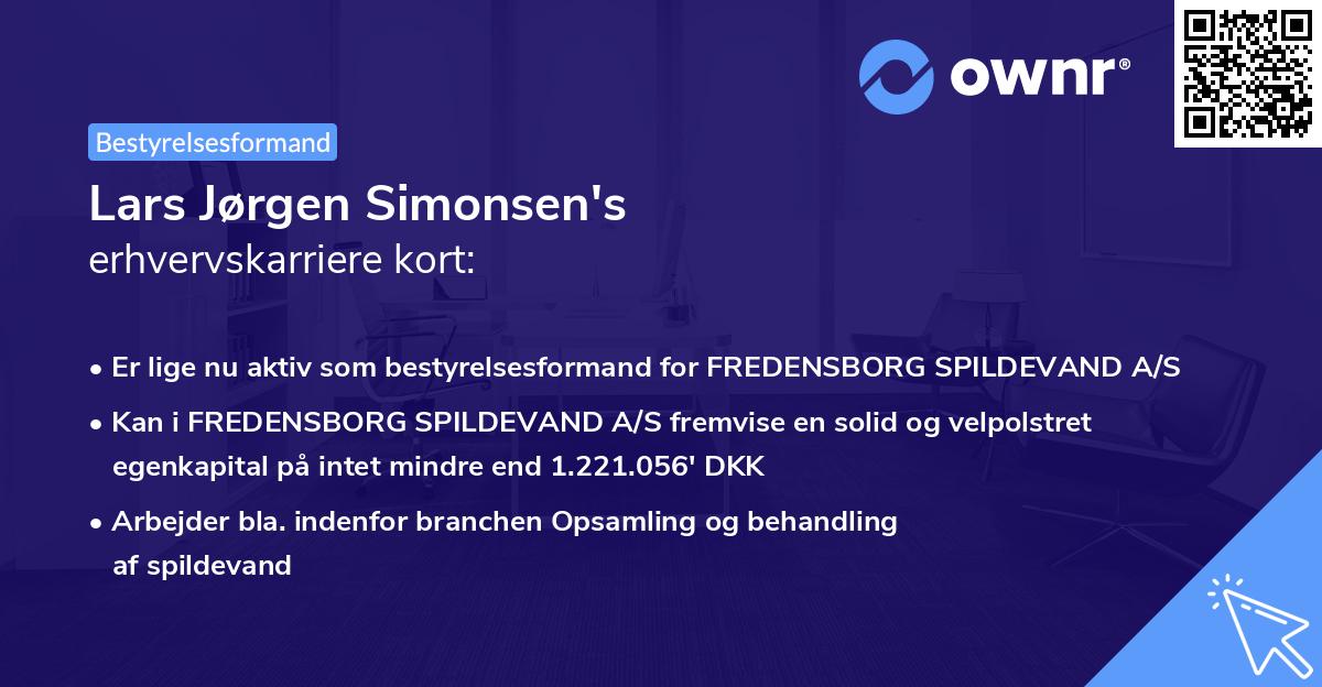 Lars Jørgen Simonsen's erhvervskarriere kort