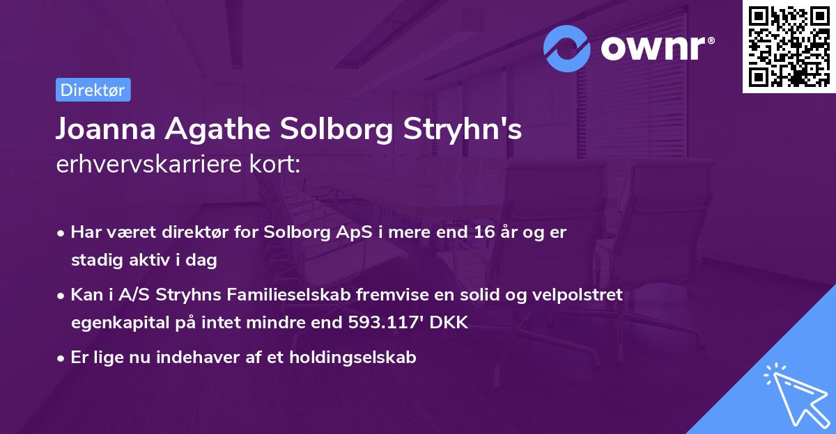 Joanna Agathe Solborg Stryhn's erhvervskarriere kort