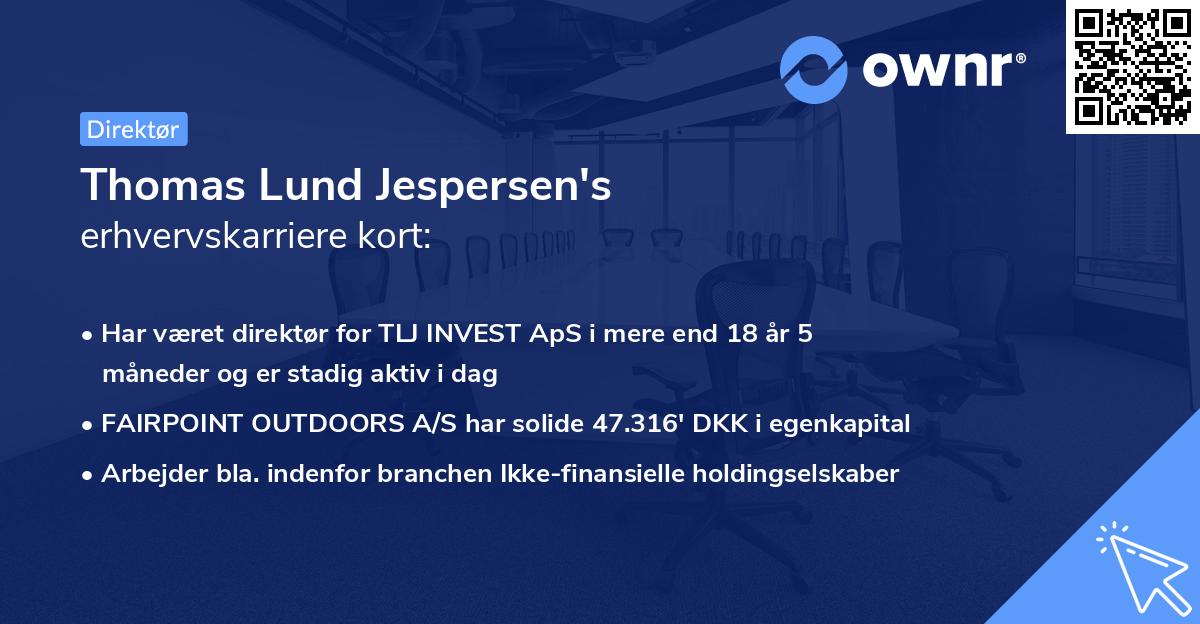 Thomas Lund Jespersen's erhvervskarriere kort