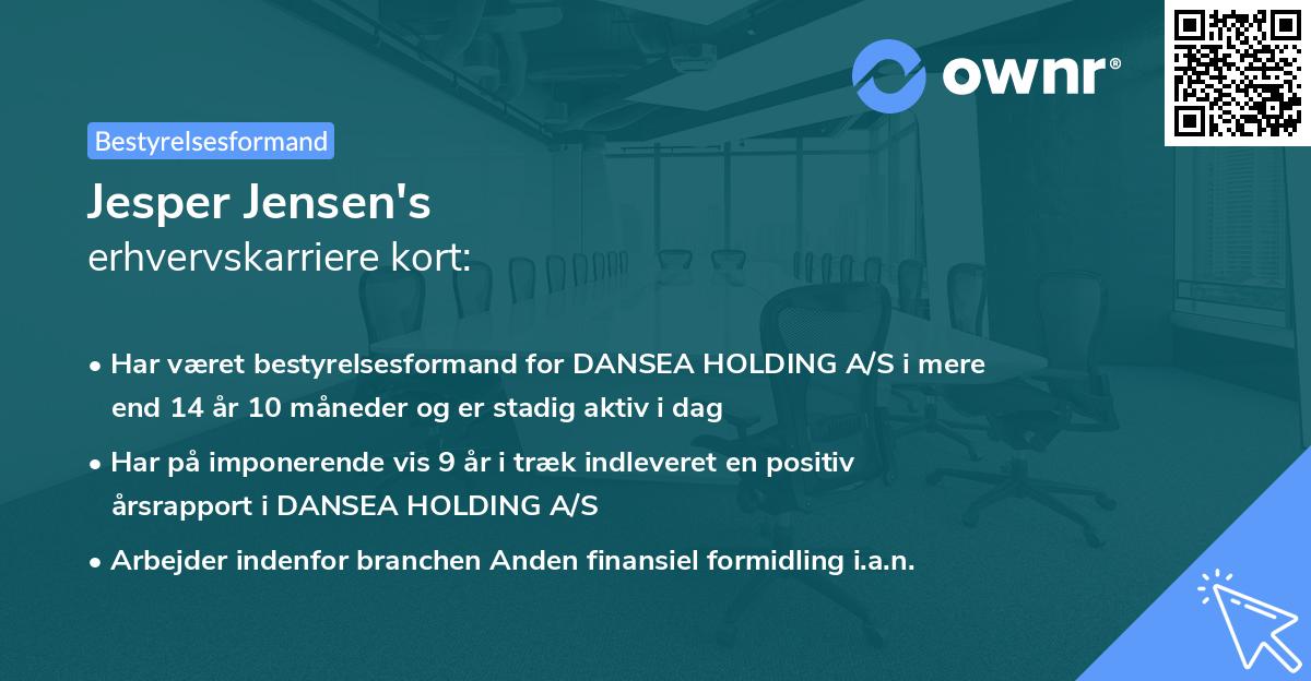 Jesper Jensen's erhvervskarriere kort
