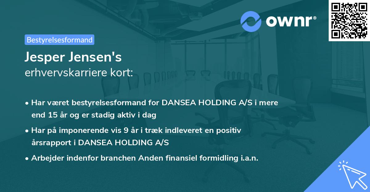Jesper Jensen's erhvervskarriere kort