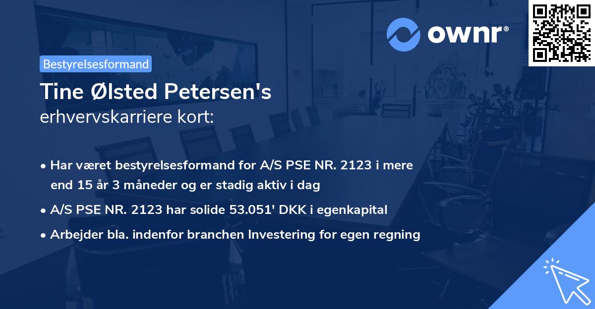 Tine Ølsted Petersen's erhvervskarriere kort