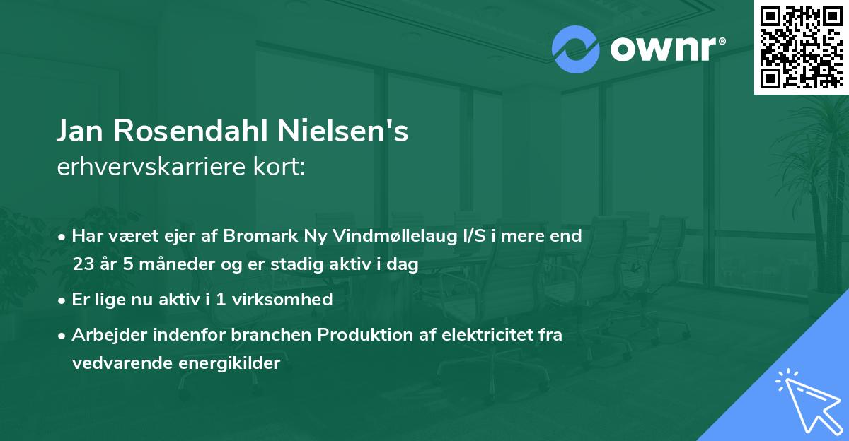Jan Rosendahl Nielsen's erhvervskarriere kort