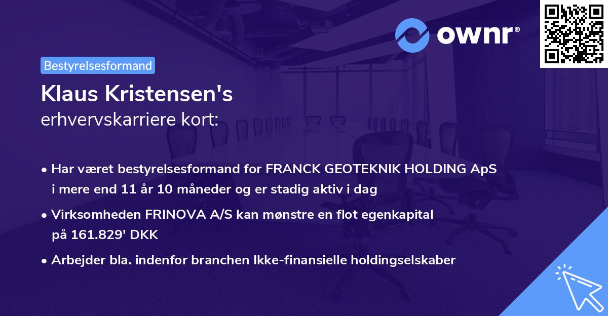 Klaus Kristensen's erhvervskarriere kort