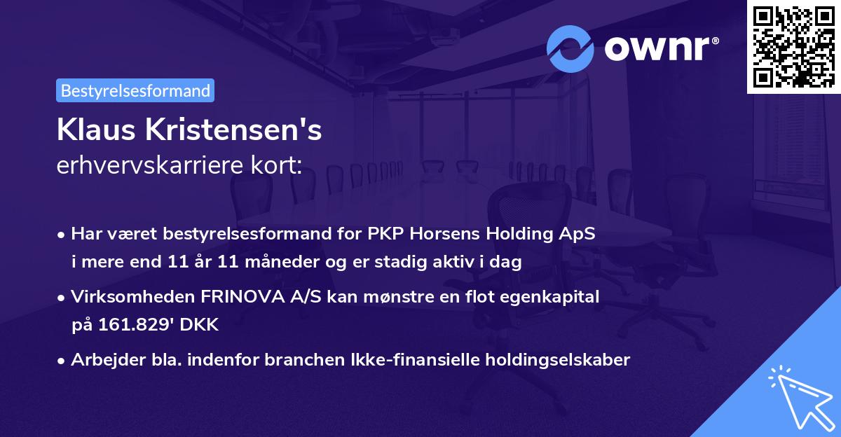 Klaus Kristensen's erhvervskarriere kort