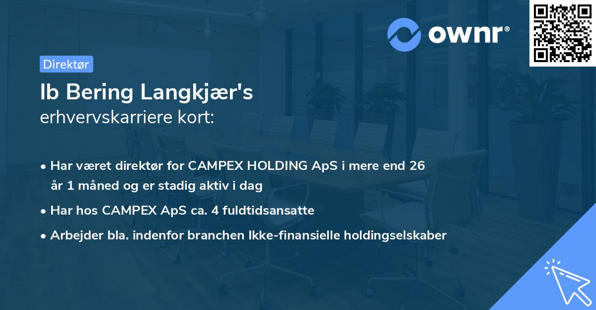 Ib Bering Langkjær's erhvervskarriere kort