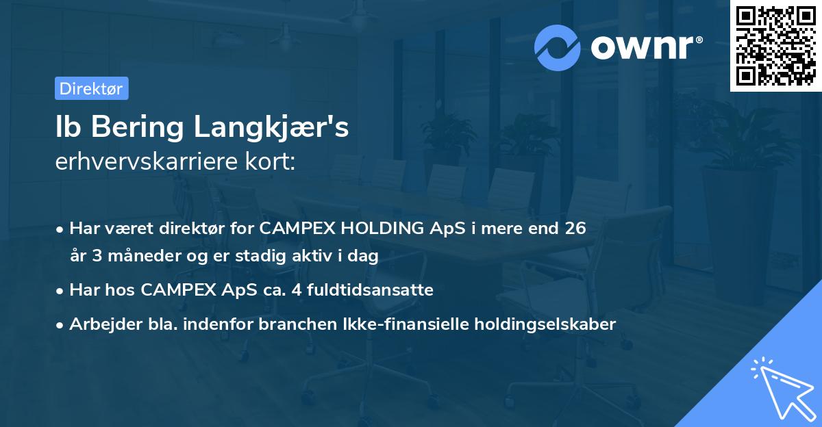 Ib Bering Langkjær's erhvervskarriere kort