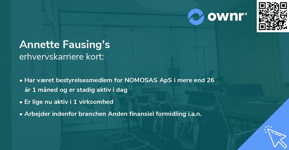 Annette Fausing's erhvervskarriere kort