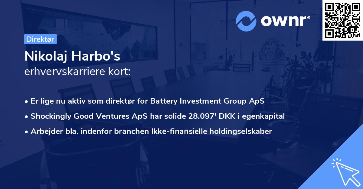 Nikolaj Harbo's erhvervskarriere kort