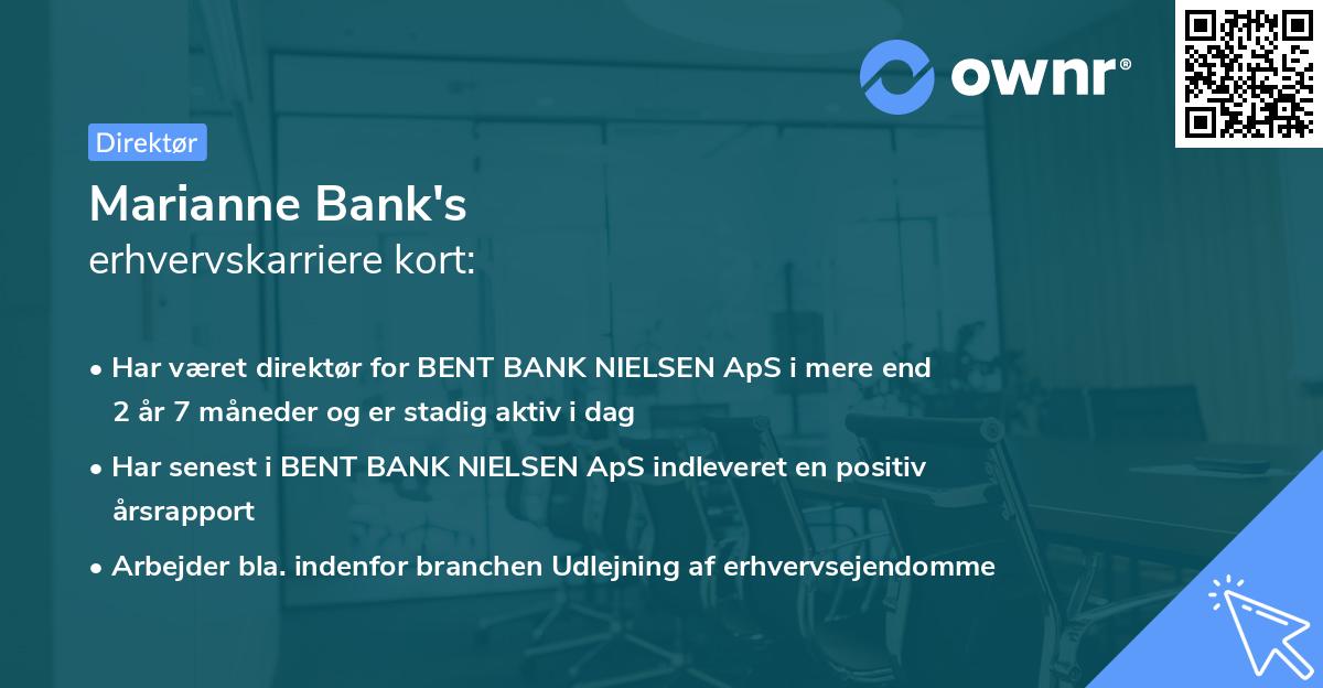Marianne Bank's erhvervskarriere kort