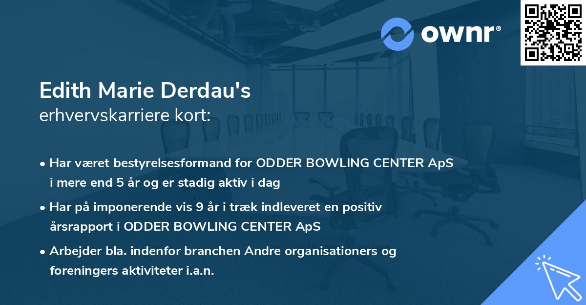 Edith Marie Derdau's erhvervskarriere kort