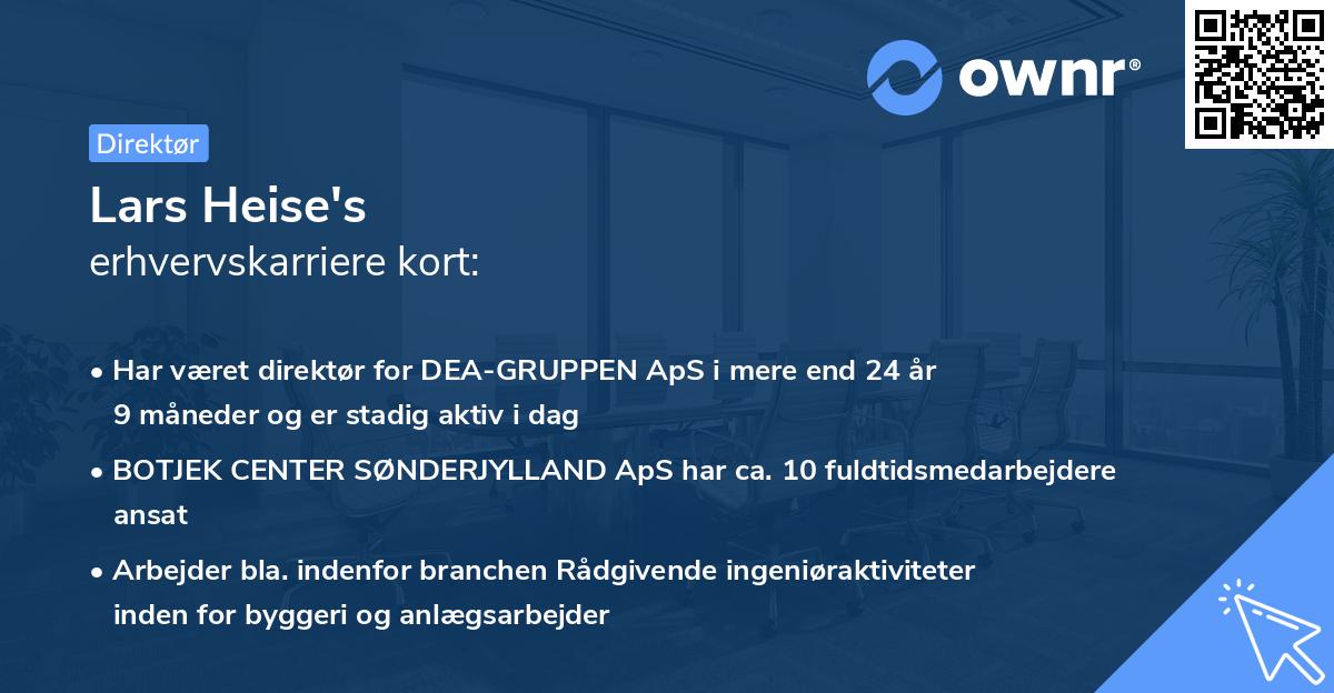 Lars Heise's erhvervskarriere kort