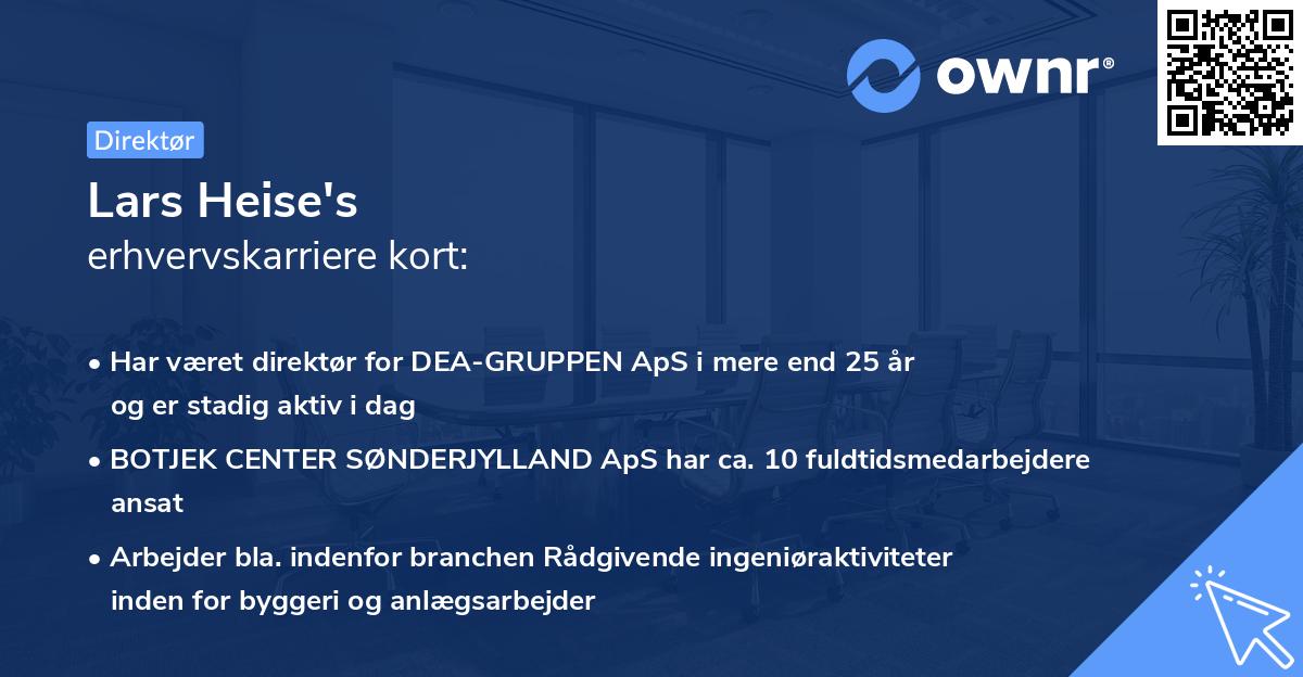Lars Heise's erhvervskarriere kort