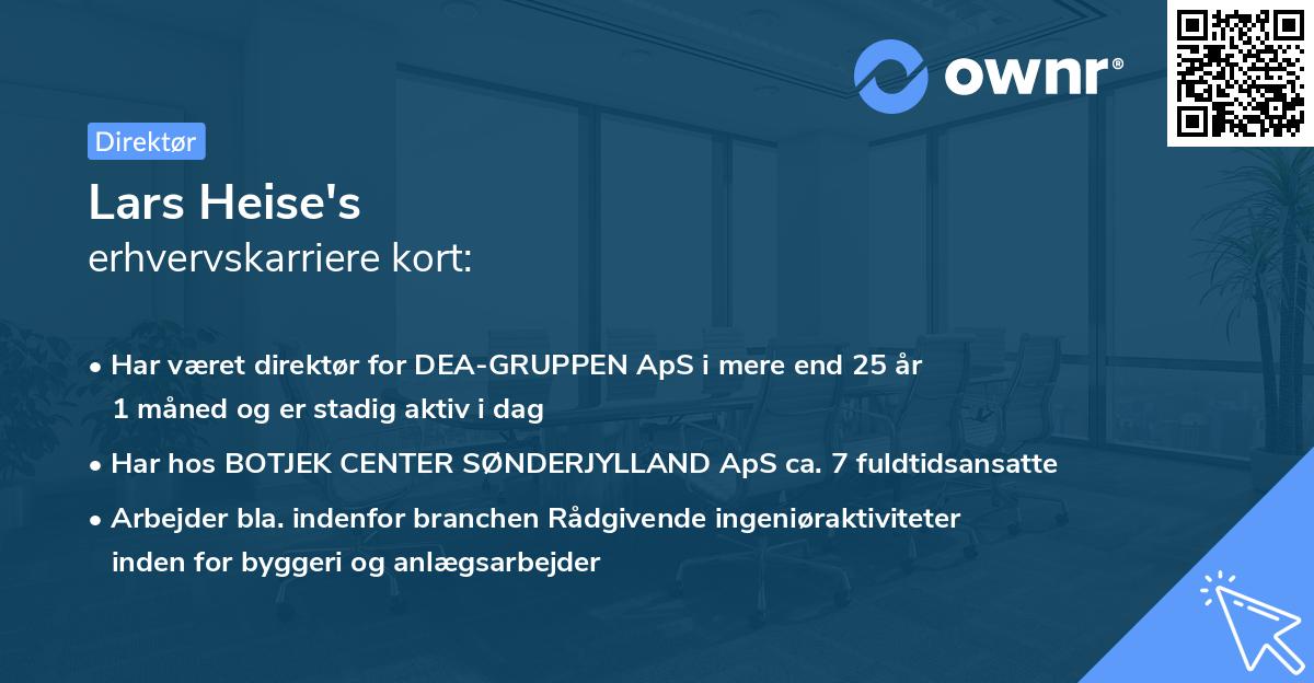 Lars Heise's erhvervskarriere kort