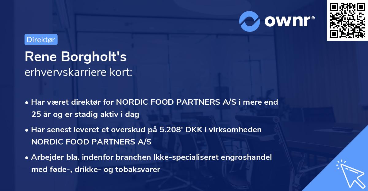 Rene Borgholt's erhvervskarriere kort