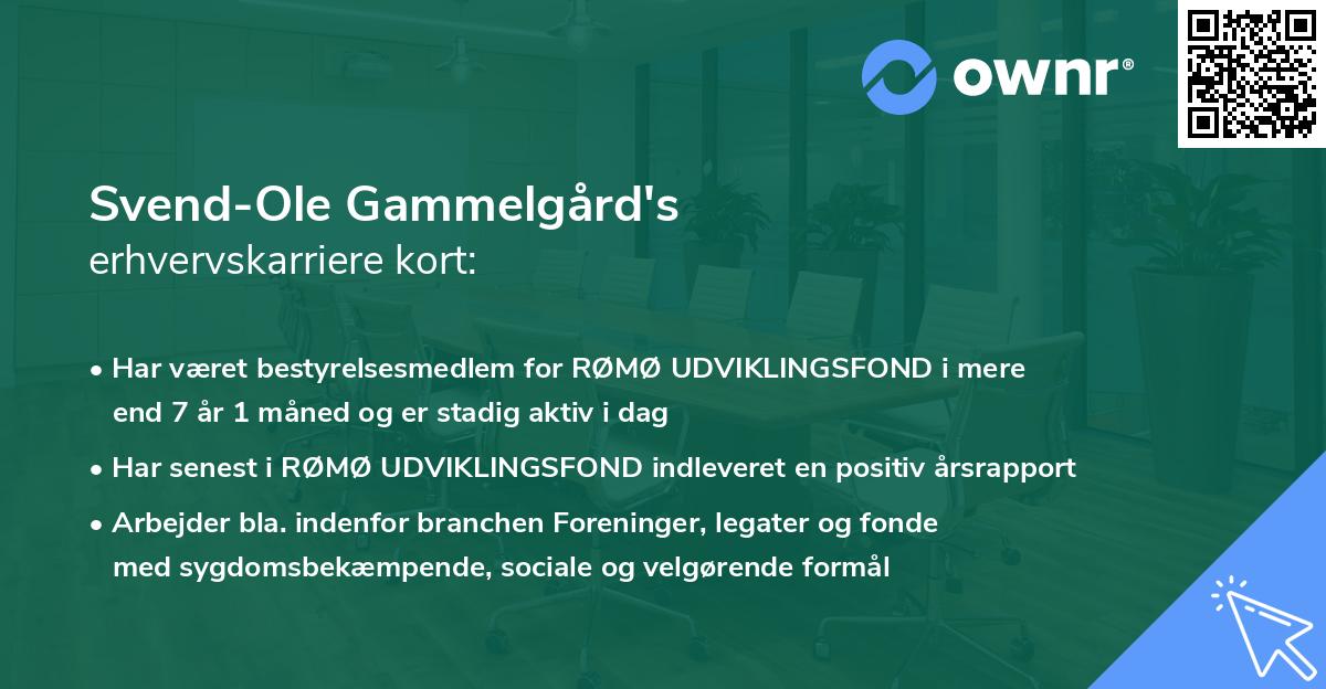 Svend-Ole Gammelgård's erhvervskarriere kort