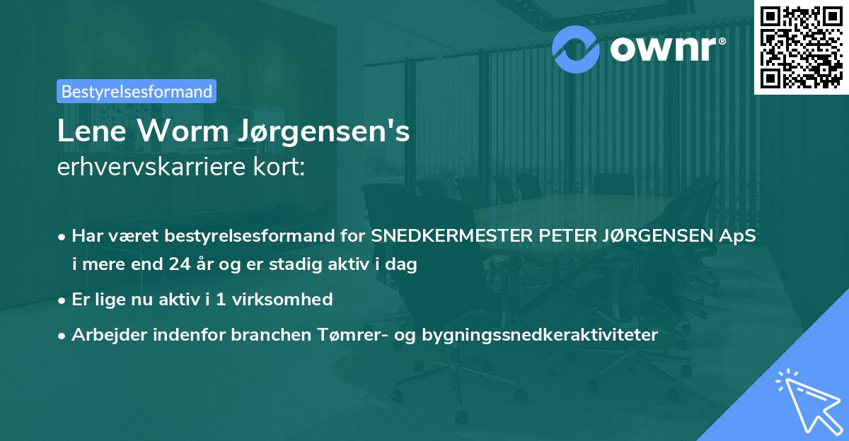 Lene Worm Jørgensen's erhvervskarriere kort