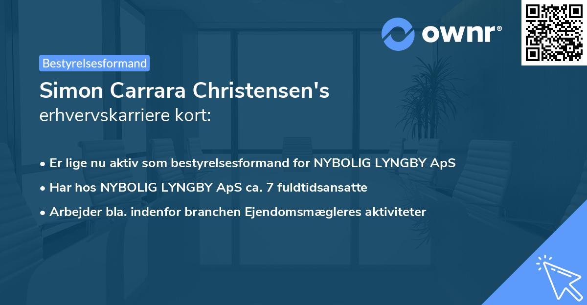 Simon Carrara Christensen's erhvervskarriere kort