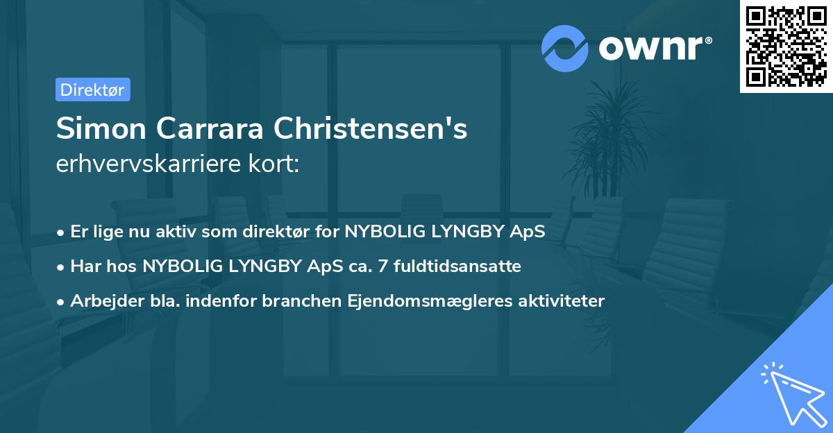 Simon Carrara Christensen's erhvervskarriere kort