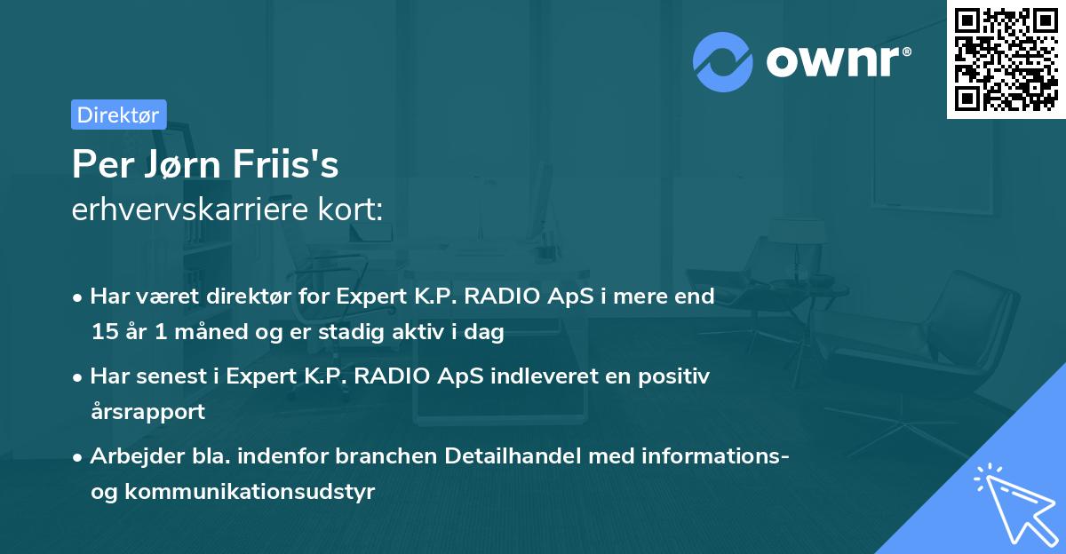 Per Jørn Friis's erhvervskarriere kort