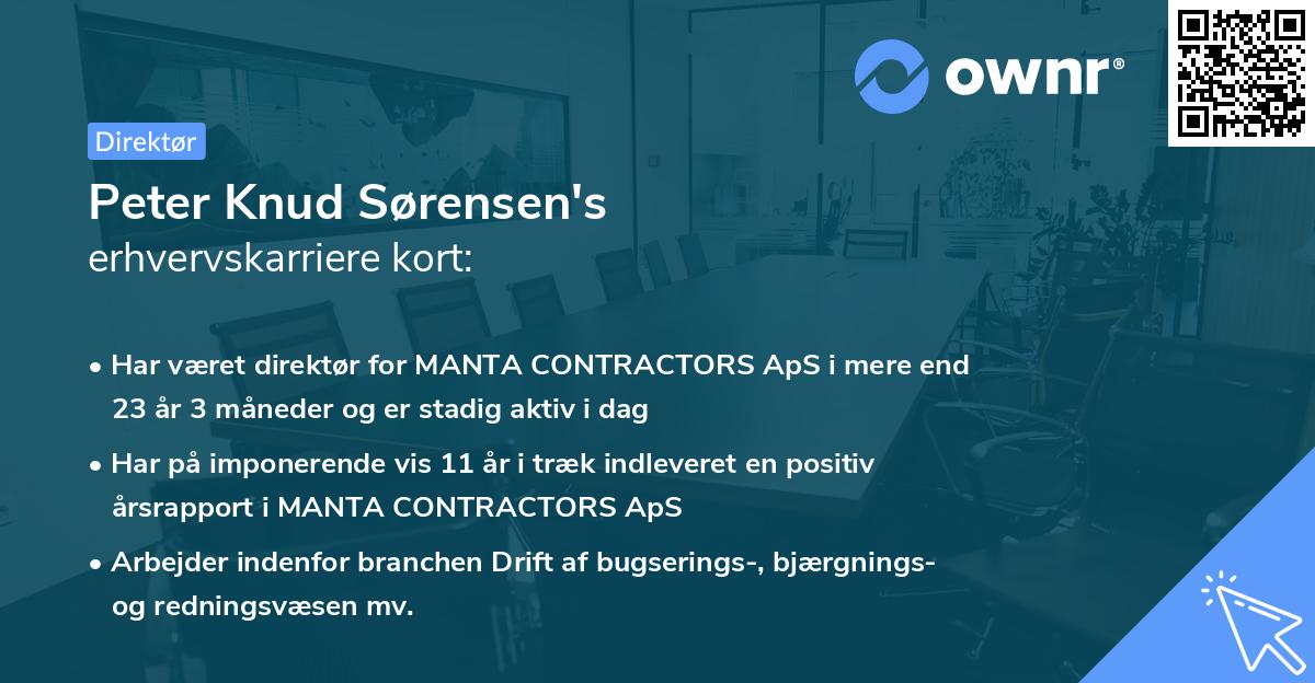 Peter Knud Sørensen's erhvervskarriere kort