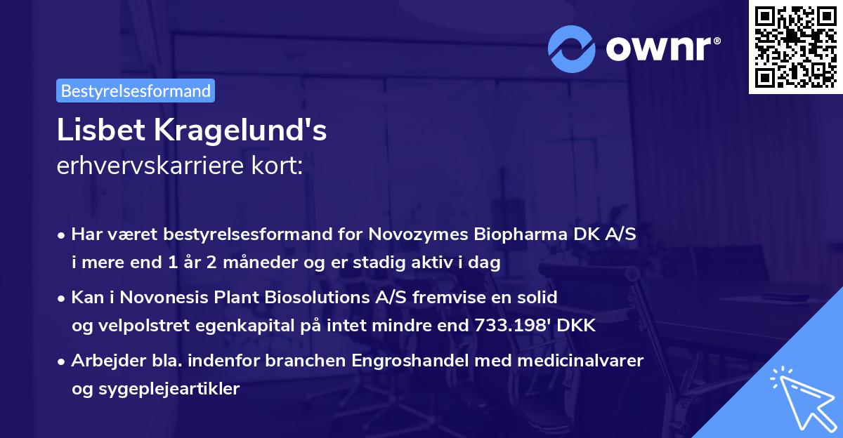 Lisbet Kragelund's erhvervskarriere kort