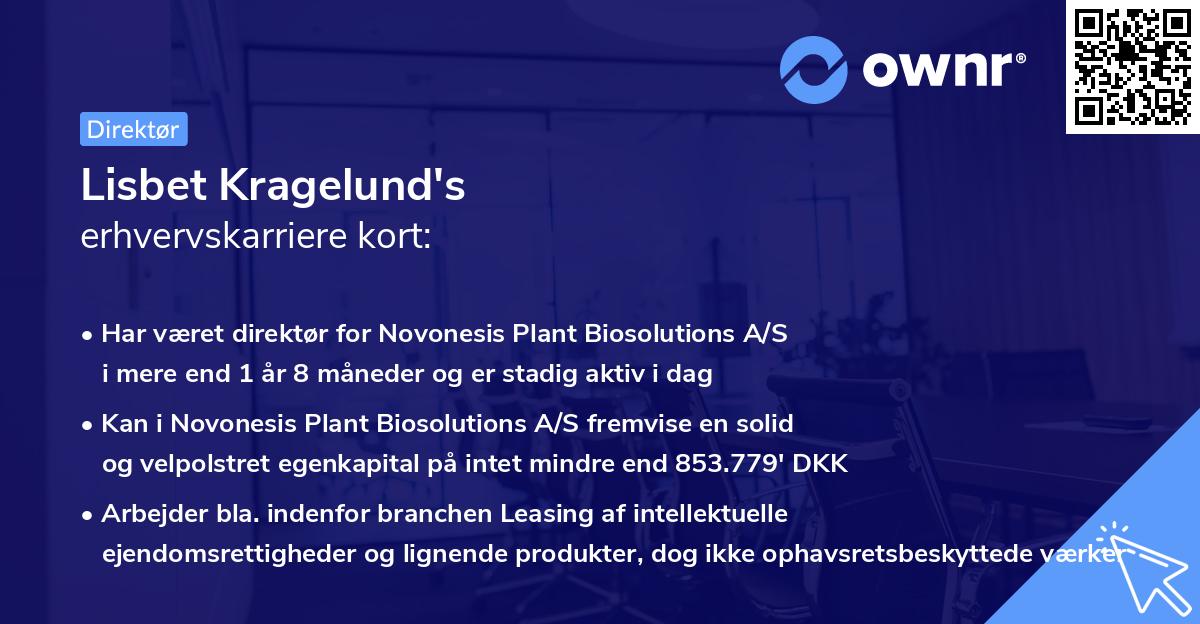 Lisbet Kragelund's erhvervskarriere kort