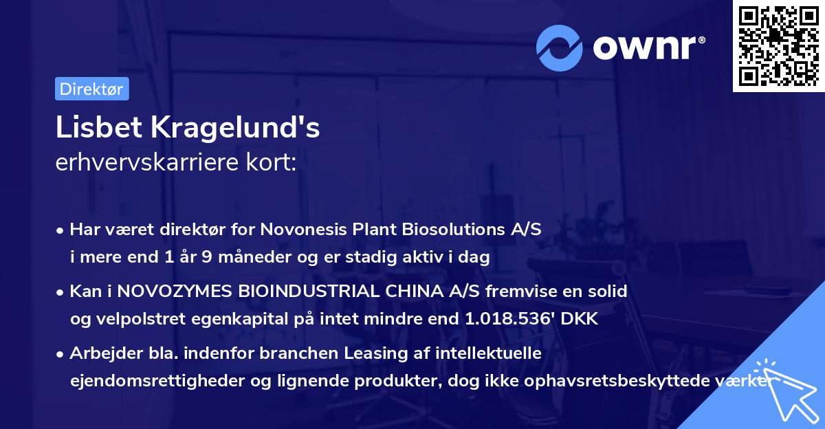 Lisbet Kragelund's erhvervskarriere kort