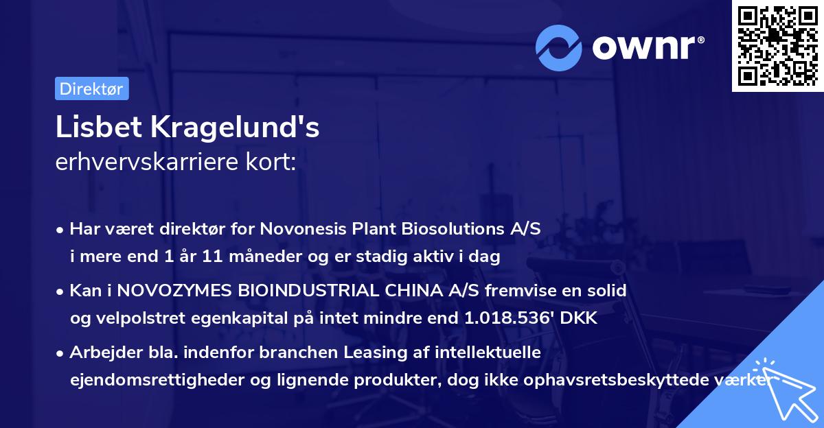 Lisbet Kragelund's erhvervskarriere kort