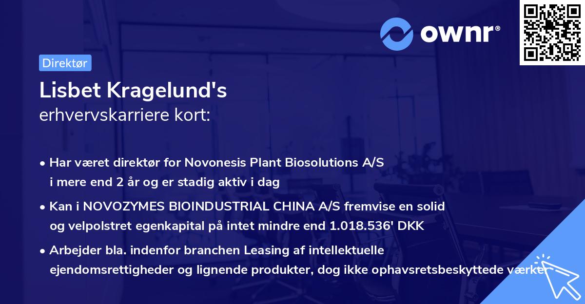 Lisbet Kragelund's erhvervskarriere kort