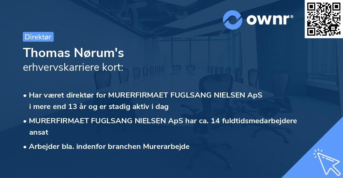 Thomas Nørum's erhvervskarriere kort