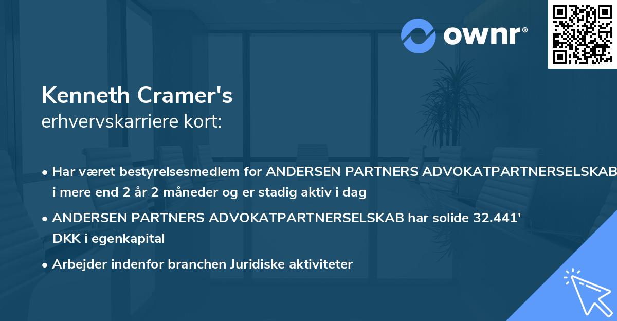 Kenneth Cramer's erhvervskarriere kort