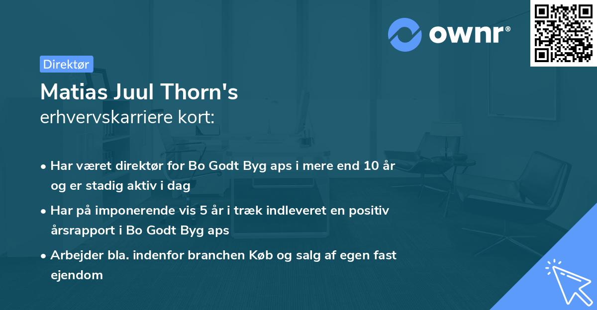 Matias Juul Thorn's erhvervskarriere kort