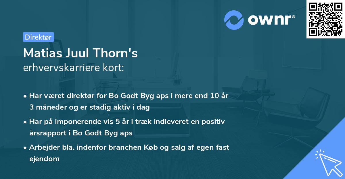 Matias Juul Thorn's erhvervskarriere kort