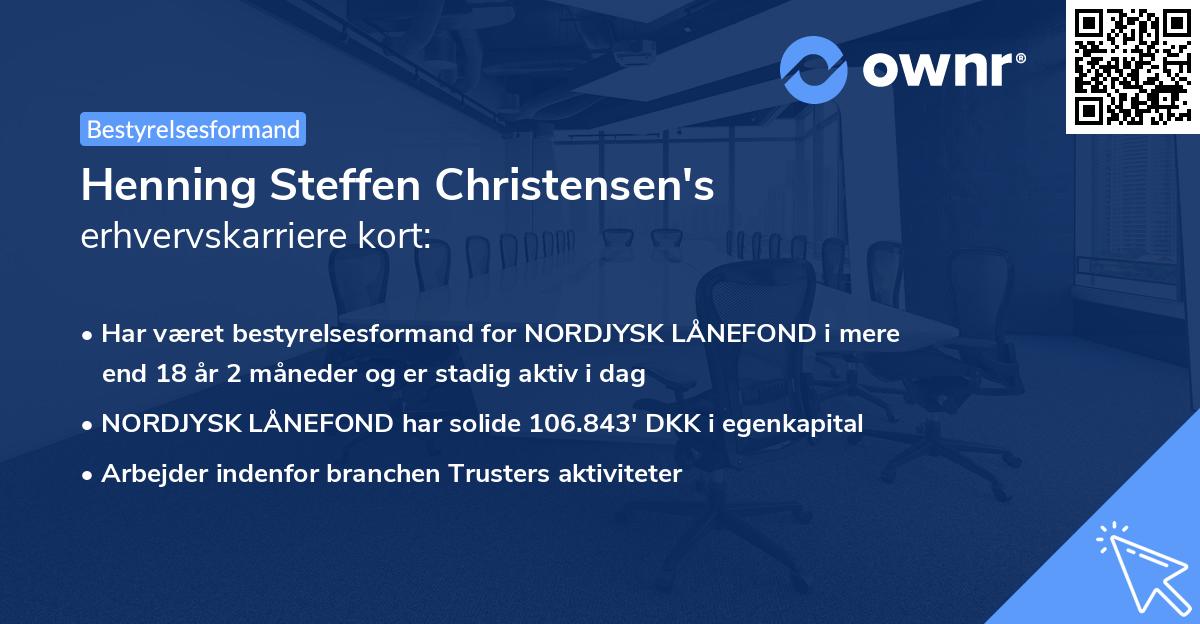 Henning Steffen Christensen's erhvervskarriere kort