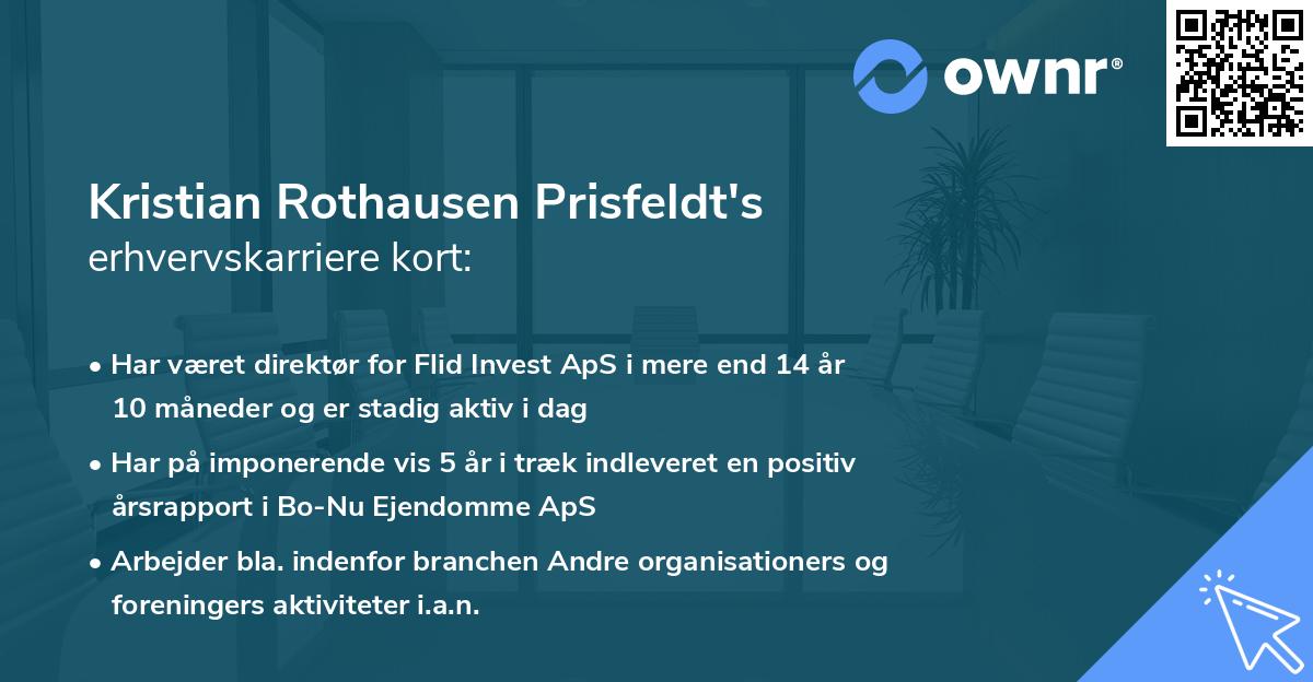 Kristian Rothausen Prisfeldt's erhvervskarriere kort