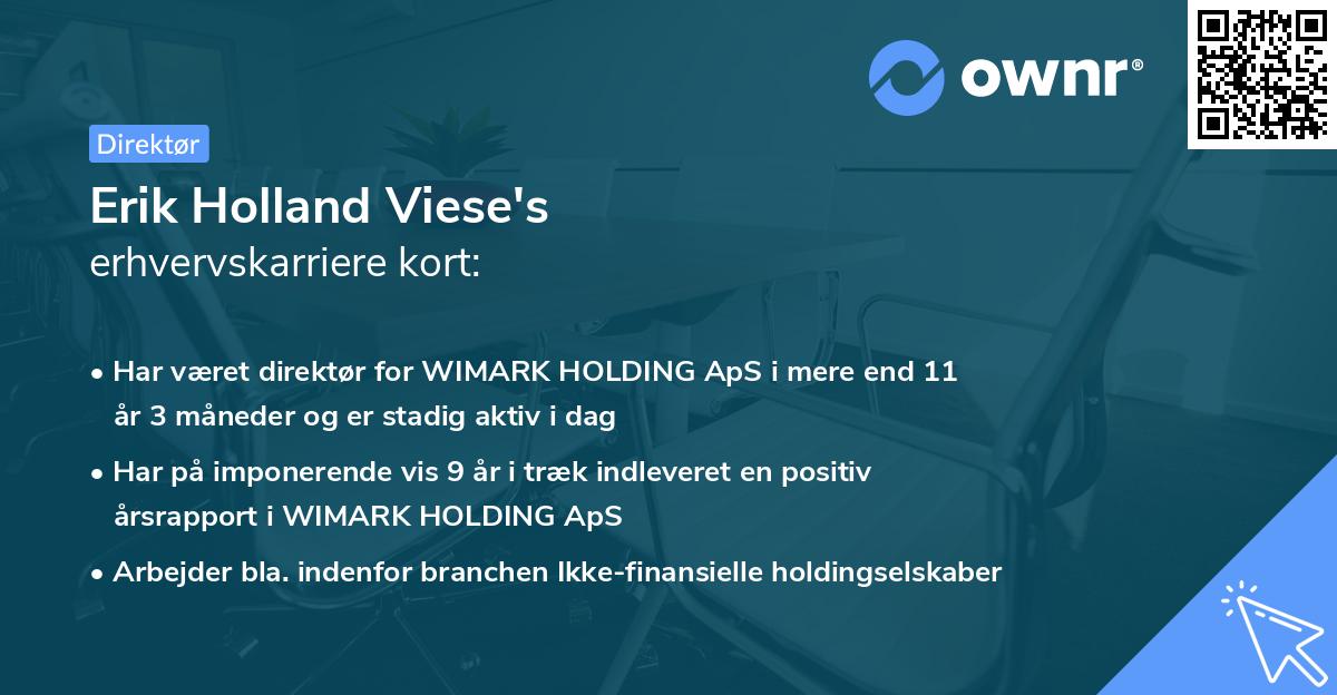 Erik Holland Viese's erhvervskarriere kort