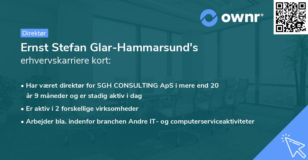 Ernst Stefan Glar-Hammarsund's erhvervskarriere kort