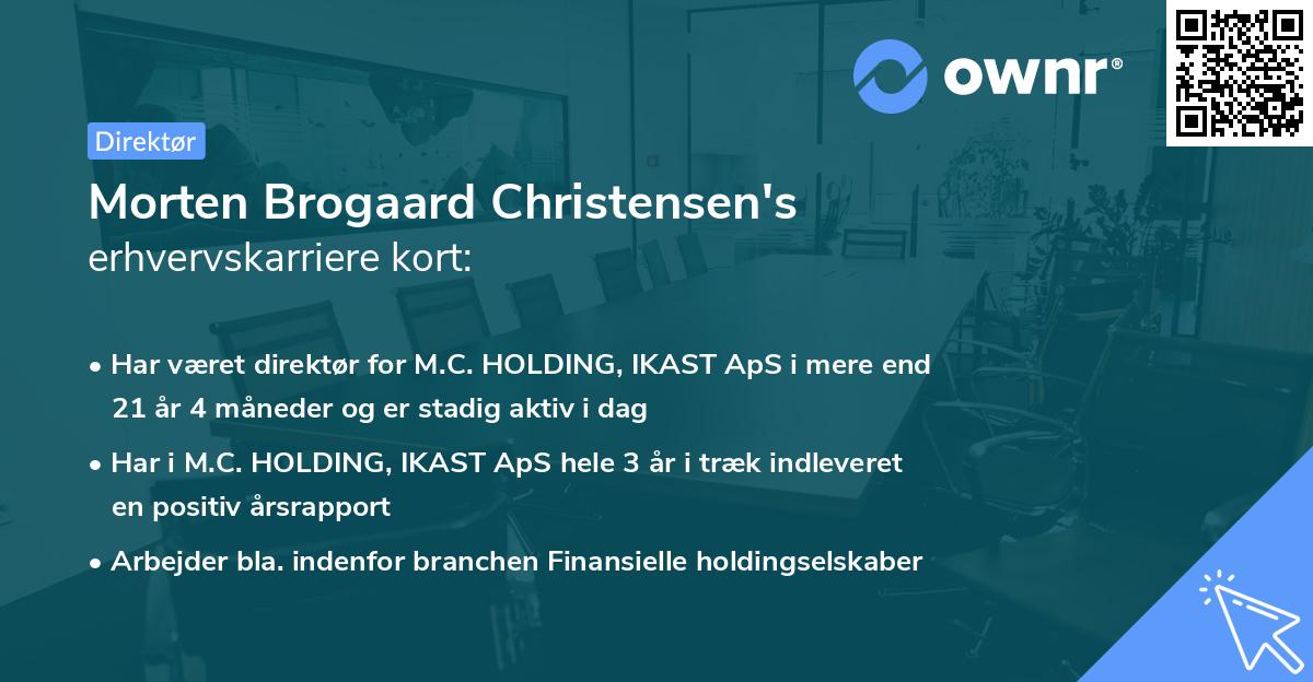 Morten Brogaard Christensen's erhvervskarriere kort