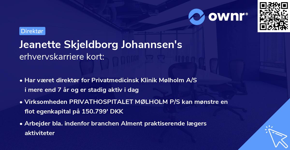 Jeanette Skjeldborg Johannsen's erhvervskarriere kort