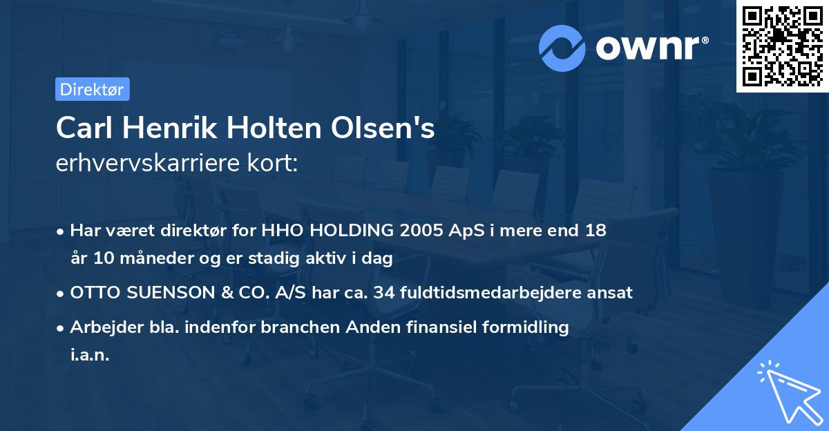 Carl Henrik Holten Olsen's erhvervskarriere kort