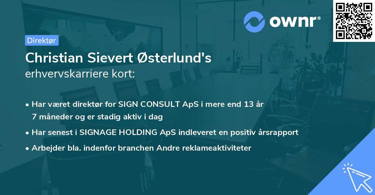 Christian Sievert Østerlund's erhvervskarriere kort
