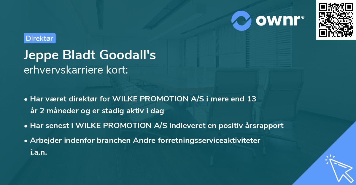 Jeppe Bladt Goodall's erhvervskarriere kort