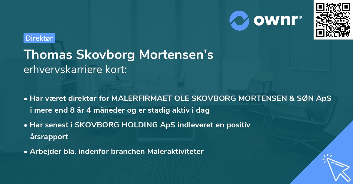 Thomas Skovborg Mortensen's erhvervskarriere kort