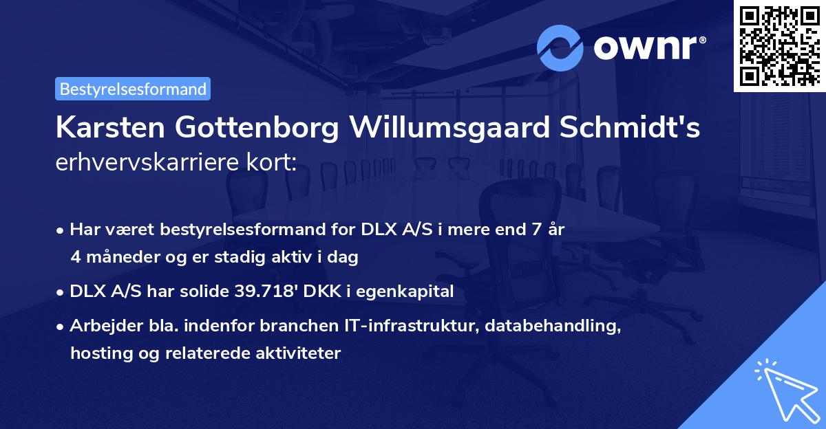 Karsten Gottenborg Willumsgaard Schmidt's erhvervskarriere kort